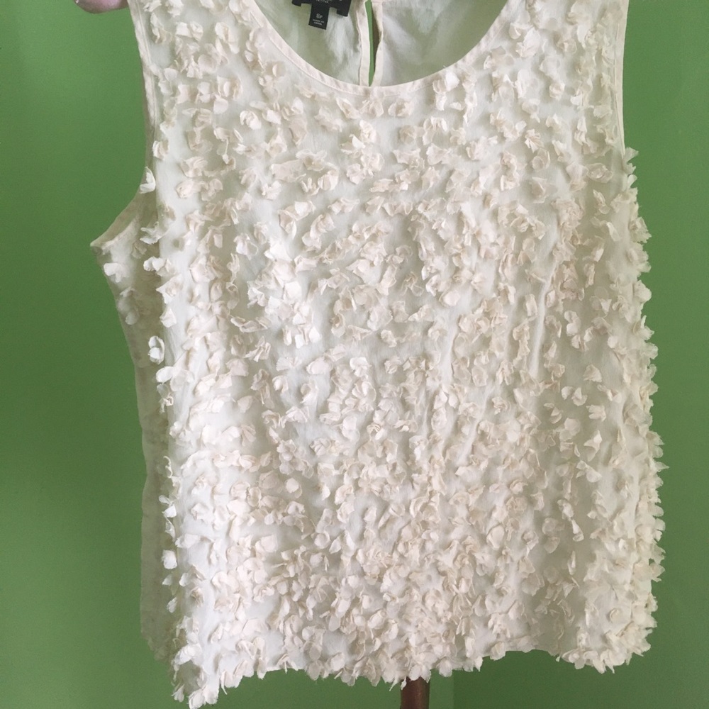 COPY - Talbots Ruffled Cream Blouse - Picture 2 of 3